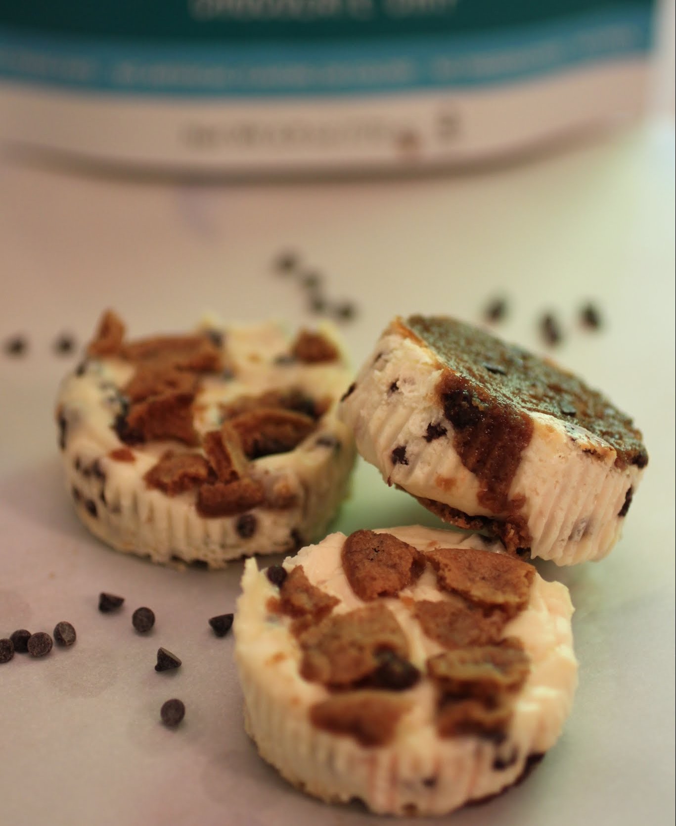 Chocolate Chip Cookie Chips Mini-Cheesecakes